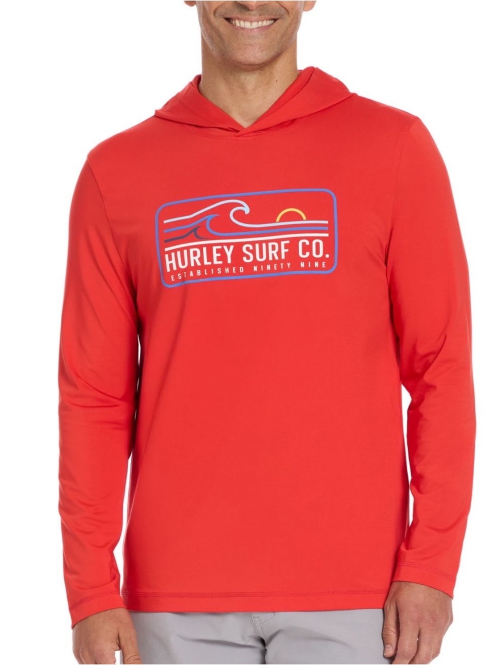 Hurley Redish orange large  Hooded Surf Logo Long Sleeve NWOT